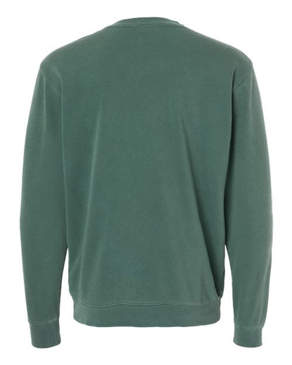 Independent Trading Co. Midweight Pigment-Dyed Crewneck Sweatshirt PRM3500 Pigment Alpine Green Custom Embroidered Business Logo