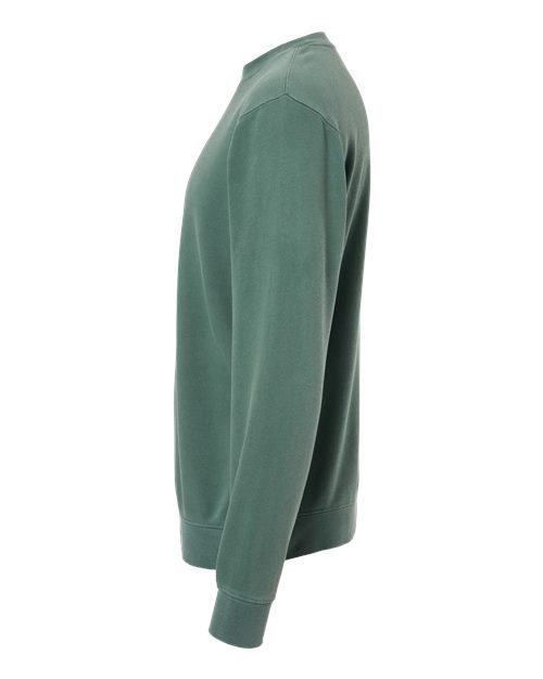 Independent Trading Co. Midweight Pigment-Dyed Crewneck Sweatshirt PRM3500 Pigment Alpine Green Custom Embroidered Business Logo