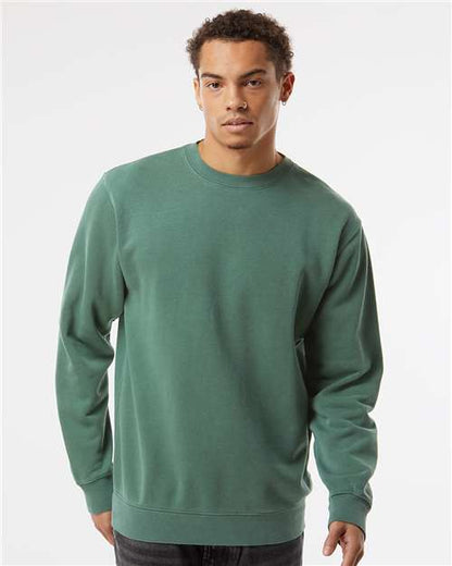 Custom Embroidered  Independent Trading Co. Midweight Pigment-Dyed Crewneck Sweatshirt PRM3500 Pigment Alpine Green