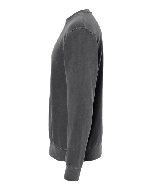 Independent Trading Co. Midweight Pigment-Dyed Crewneck Sweatshirt PRM3500 Pigment Black Custom Embroidered Business Logo