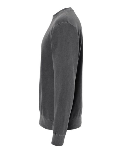 Independent Trading Co. Midweight Pigment-Dyed Crewneck Sweatshirt PRM3500 Pigment Black Custom Embroidered Business Logo