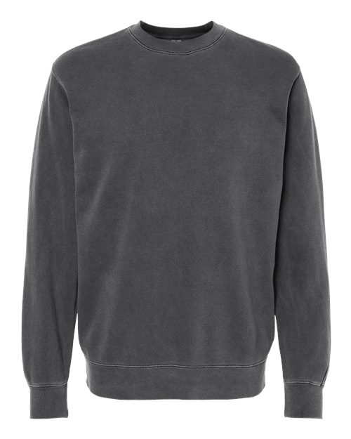 Independent Trading Co. Midweight Pigment-Dyed Crewneck Sweatshirt PRM3500 Pigment Black Custom Embroidered Business Logo