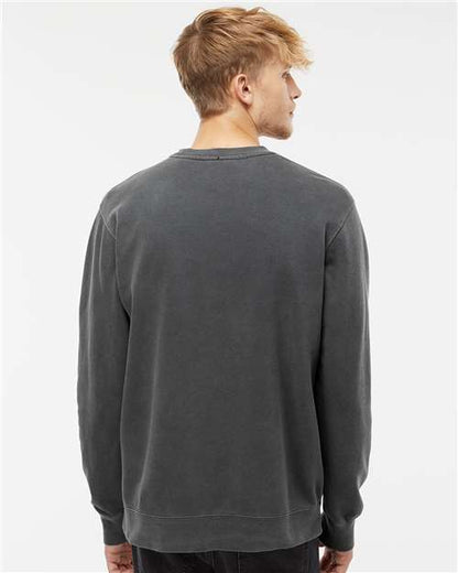 Independent Trading Co. Midweight Pigment-Dyed Crewneck Sweatshirt PRM3500 Pigment Black Custom Embroidered Business Logo