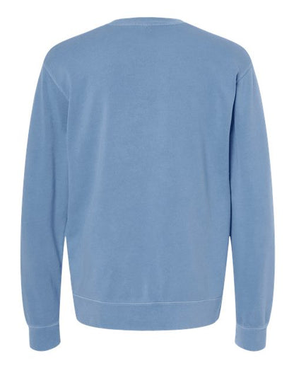 Independent Trading Co. Midweight Pigment-Dyed Crewneck Sweatshirt PRM3500 Pigment Light Blue Custom Embroidered Business Logo