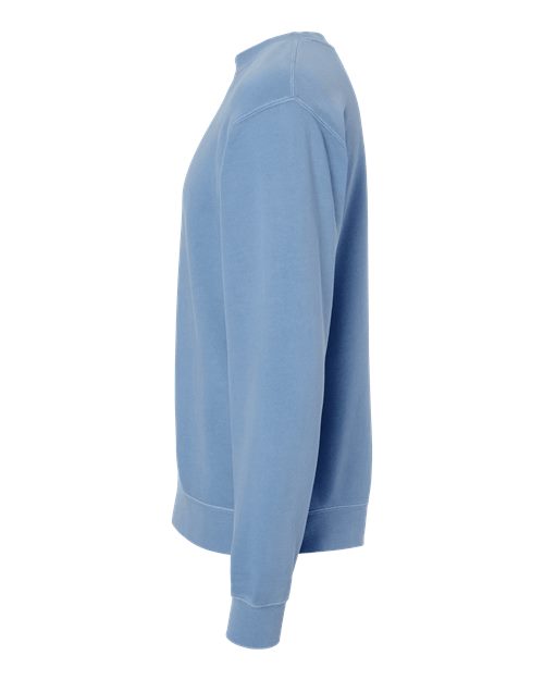Independent Trading Co. Midweight Pigment-Dyed Crewneck Sweatshirt PRM3500 Pigment Light Blue Custom Embroidered Business Logo