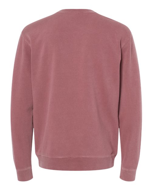 Independent Trading Co. Midweight Pigment-Dyed Crewneck Sweatshirt PRM3500 Pigment Maroon Custom Embroidered Business Logo