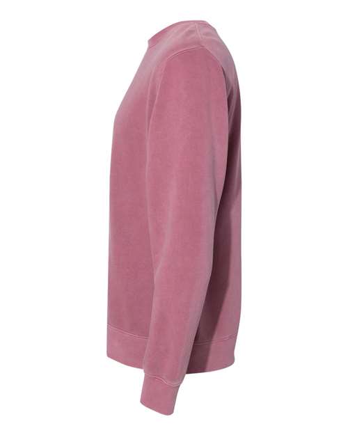 Independent Trading Co. Midweight Pigment-Dyed Crewneck Sweatshirt PRM3500 Pigment Maroon Custom Embroidered Business Logo