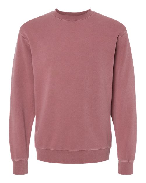 Independent Trading Co. Midweight Pigment-Dyed Crewneck Sweatshirt PRM3500 Pigment Light Blue Custom Embroidered Business Logo