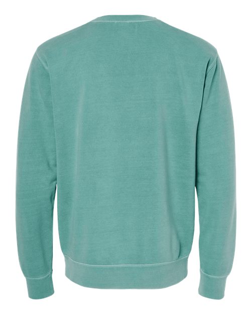 Independent Trading Co. Midweight Pigment-Dyed Crewneck Sweatshirt PRM3500 Pigment Mint Custom Embroidered Business Logo