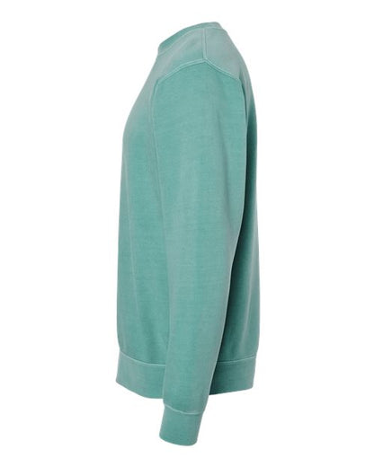 Independent Trading Co. Midweight Pigment-Dyed Crewneck Sweatshirt PRM3500 Pigment Mint Custom Embroidered Business Logo