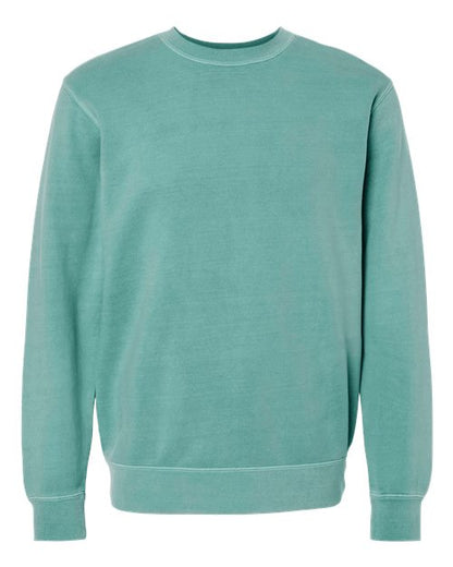 Independent Trading Co. Midweight Pigment-Dyed Crewneck Sweatshirt PRM3500 Pigment Mint Custom Embroidered Business Logo