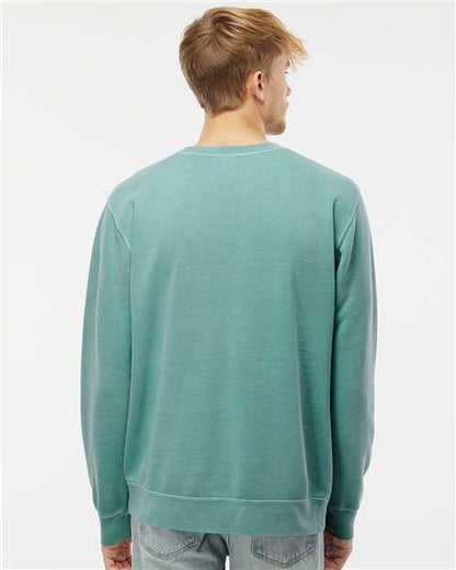 Independent Trading Co. Midweight Pigment-Dyed Crewneck Sweatshirt PRM3500 Pigment Mint Custom Embroidered Business Logo