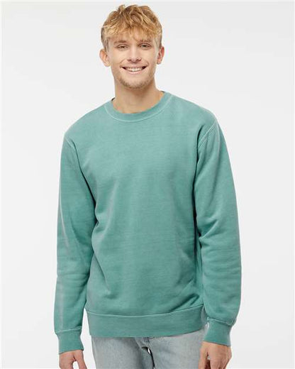 Custom Embroidered  Independent Trading Co. Midweight Pigment-Dyed Crewneck Sweatshirt PRM3500 Pigment Mint