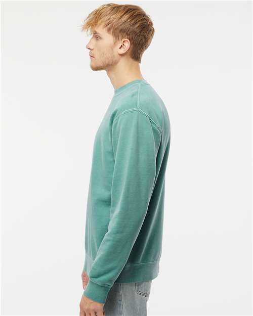 Independent Trading Co. Midweight Pigment-Dyed Crewneck Sweatshirt PRM3500 Pigment Mint Custom Embroidered Business Logo
