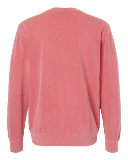 Independent Trading Co. Midweight Pigment-Dyed Crewneck Sweatshirt PRM3500 Pigment Pink Custom Embroidered Business Logo