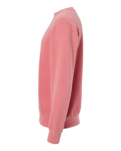 Independent Trading Co. Midweight Pigment-Dyed Crewneck Sweatshirt PRM3500 Pigment Pink Custom Embroidered Business Logo