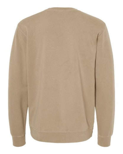Independent Trading Co. Midweight Pigment-Dyed Crewneck Sweatshirt PRM3500 Pigment Sandstone Custom Embroidered Business Logo