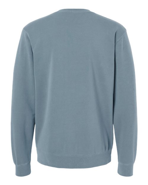Independent Trading Co. Midweight Pigment-Dyed Crewneck Sweatshirt PRM3500 Pigment Slate Blue Custom Embroidered Business Logo