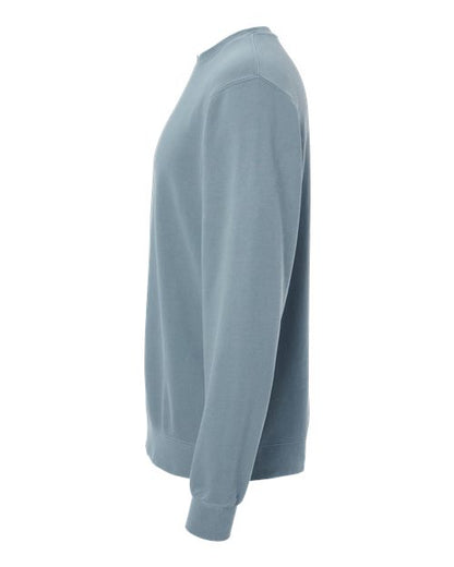 Independent Trading Co. Midweight Pigment-Dyed Crewneck Sweatshirt PRM3500 Pigment Slate Blue Custom Embroidered Business Logo