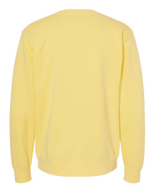 Independent Trading Co. Midweight Pigment-Dyed Crewneck Sweatshirt PRM3500 Pigment Yellow Custom Embroidered Business Logo