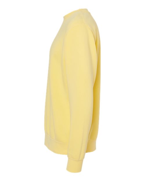 Independent Trading Co. Midweight Pigment-Dyed Crewneck Sweatshirt PRM3500 Pigment Yellow Custom Embroidered Business Logo