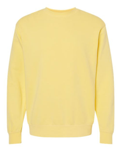Independent Trading Co. Midweight Pigment-Dyed Crewneck Sweatshirt PRM3500 Pigment Yellow Custom Embroidered Business Logo