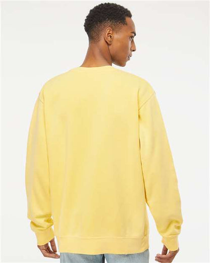 Independent Trading Co. Midweight Pigment-Dyed Crewneck Sweatshirt PRM3500 Pigment Yellow Custom Embroidered Business Logo