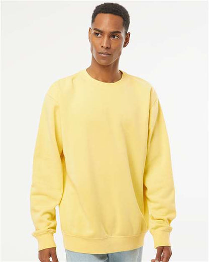 Independent Trading Co. Midweight Pigment-Dyed Crewneck Sweatshirt PRM3500 Pigment Slate Blue Custom Embroidered Business Logo