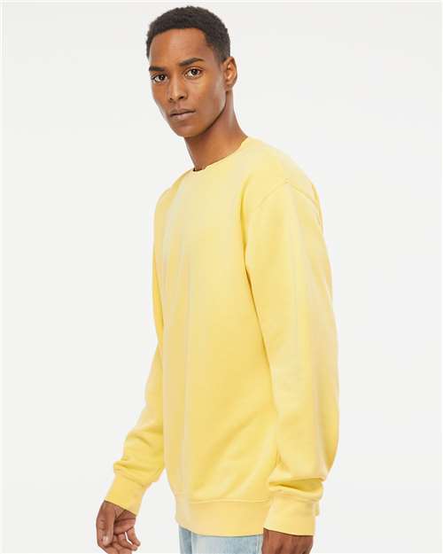 Independent Trading Co. Midweight Pigment-Dyed Crewneck Sweatshirt PRM3500 Pigment Yellow Custom Embroidered Business Logo