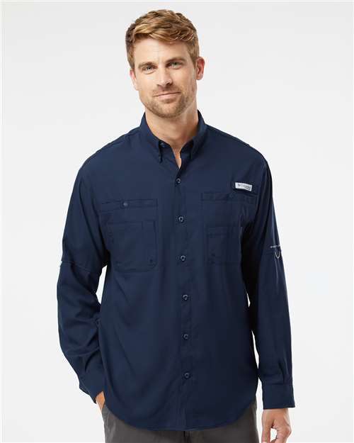 Columbia PFG Tamiami™ II Long Sleeve Shirt 128606 Custom Embroidered Business Logo