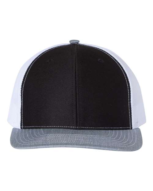 Richardson Snapback Trucker Cap 112 Black/ White Custom Embroidered Business Logo