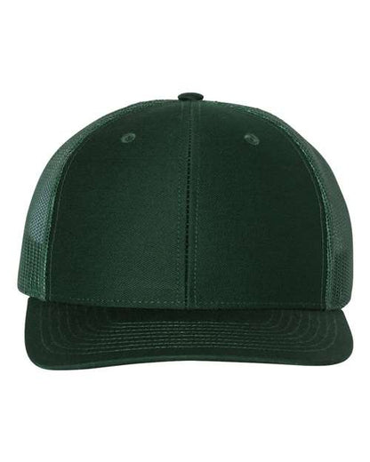 Richardson Snapback Trucker Cap 112 Dark Green Custom Embroidered Business Logo