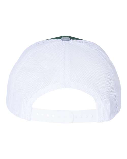 Richardson Snapback Trucker Cap 112 Dark Green/ White/ Heather Grey Custom Embroidered Business Logo