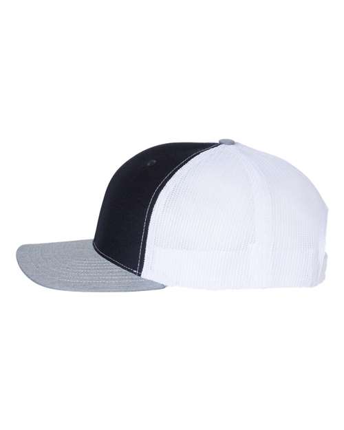 Richardson Snapback Trucker Cap 112 Navy/ White/ Heather Grey Custom Embroidered Business Logo