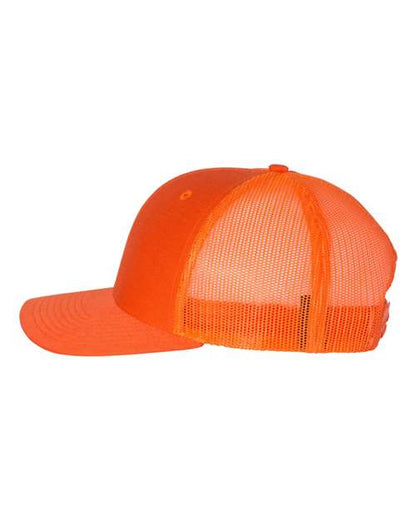 Richardson Snapback Trucker Cap 112 Orange Custom Embroidered Business Logo