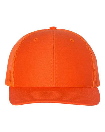 Richardson Snapback Trucker Cap 112 Orange Custom Embroidered Business Logo