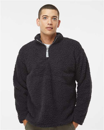 Custom Embroidered  J. America Sherpa Quarter-Zip Pullover 8454  