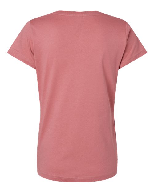 LAT Women's Fine Jersey V-Neck Tee 3507 Mauvelous