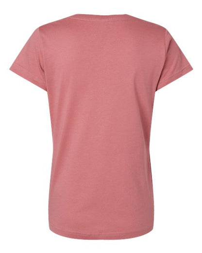 LAT Women's Fine Jersey V-Neck Tee 3507 Mauvelous