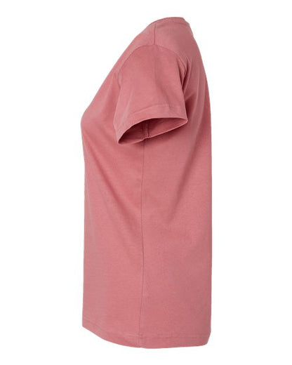 LAT Women's Fine Jersey V-Neck Tee 3507 Mauvelous