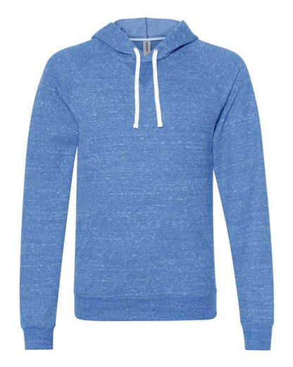 JERZEES Snow Heather French Terry Raglan Hooded Sweatshirt 90MR Custom Embroidered Business Logo