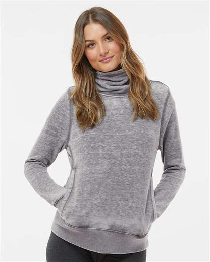 Custom Embroidered  J. America Women’s Zen Fleece Cowl Neck Sweatshirt 8930  