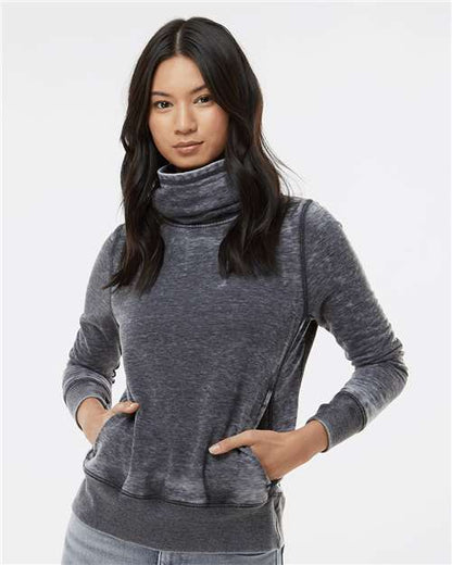 Custom Embroidered  J. America Women’s Zen Fleece Cowl Neck Sweatshirt 8930  