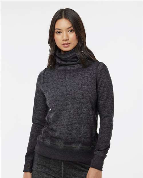 Custom Embroidered  J. America Women’s Zen Fleece Cowl Neck Sweatshirt 8930  