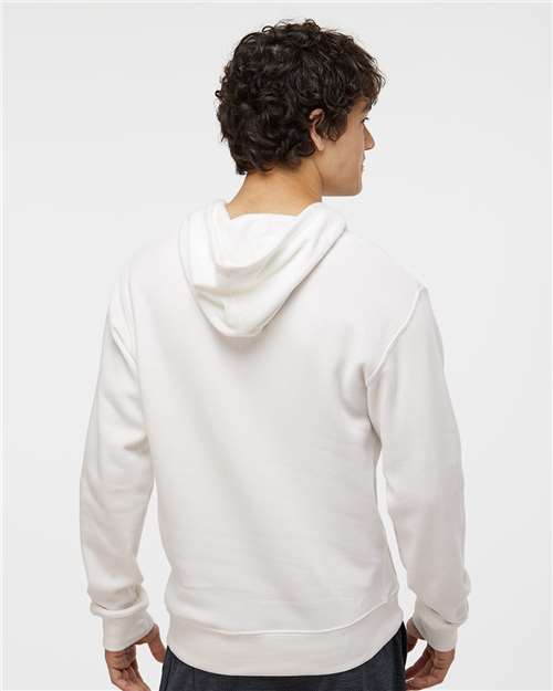 J. America Triblend Fleece Hooded Sweatshirt 8871 Antique White Triblend