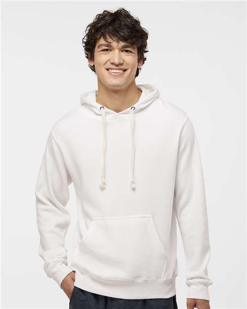 Custom Embroidered  J. America Triblend Fleece Hooded Sweatshirt 8871 Antique White Triblend