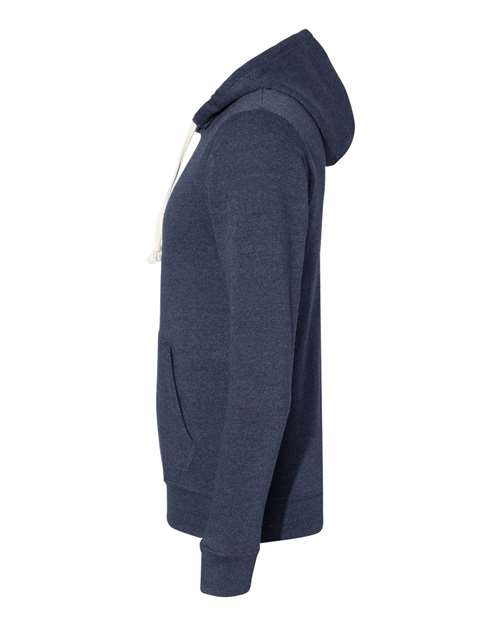 J. America Triblend Fleece Hooded Sweatshirt 8871 True Navy Triblend