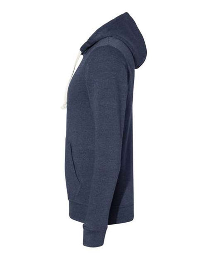 J. America Triblend Fleece Hooded Sweatshirt 8871 True Navy Triblend