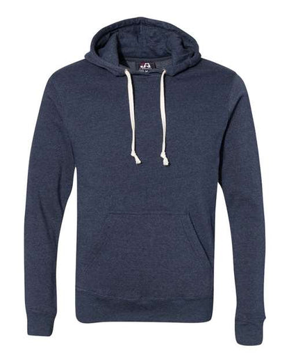 J. America Triblend Fleece Hooded Sweatshirt 8871 True Navy Triblend