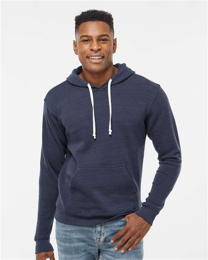Custom Embroidered  J. America Triblend Fleece Hooded Sweatshirt 8871 True Navy Triblend